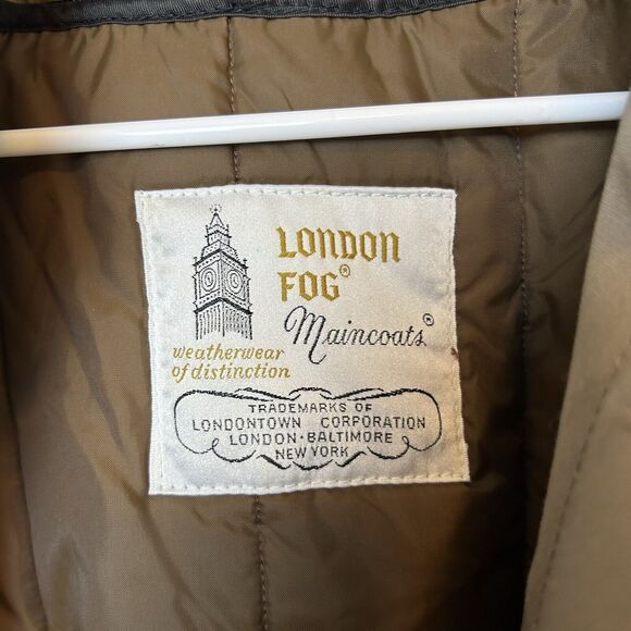 London Fog Maincoats Trench Coat Men’s 44R Khaki Tan Lined Gorpcore Old Money - Picture 6 of 15